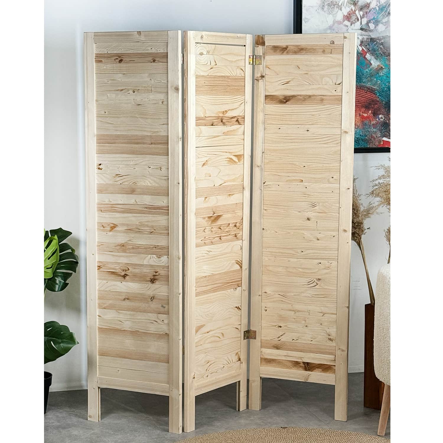 Ahşap Dekoratif Paravan 3 Kanat Oda Ayırıcı Seperatör 5238