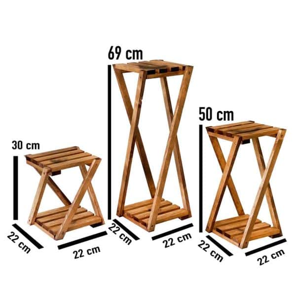 Saksılık Ahşap Çiçeklik Saksı Rafı Standı 2016