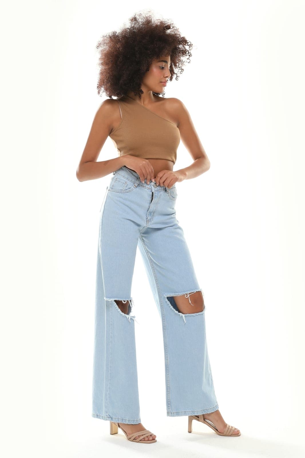 Vovikon KN Açık Diz Buz Mavi Kadın Boyfriend Bol Paça Jean Pantolon Vovikon KN Açık Diz Buz Mavi Kadın Boyfriend Bol Paça Jean Pantolon - Görsel 3