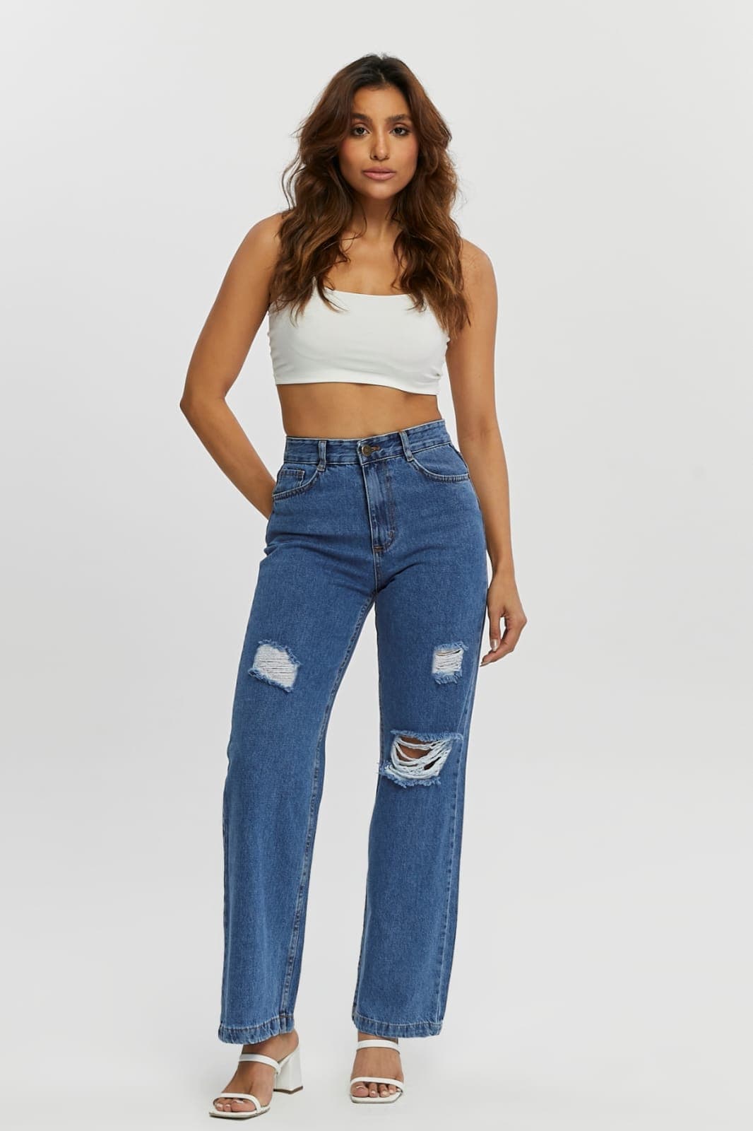 Vovikon KN Lazer Yırtık Kadın Mavi Boyfriend Bol Paça Jean Pantolon Vovikon KN Lazer Yırtık Kadın Mavi Boyfriend Bol Paça Jean Pantolon - Görsel 1