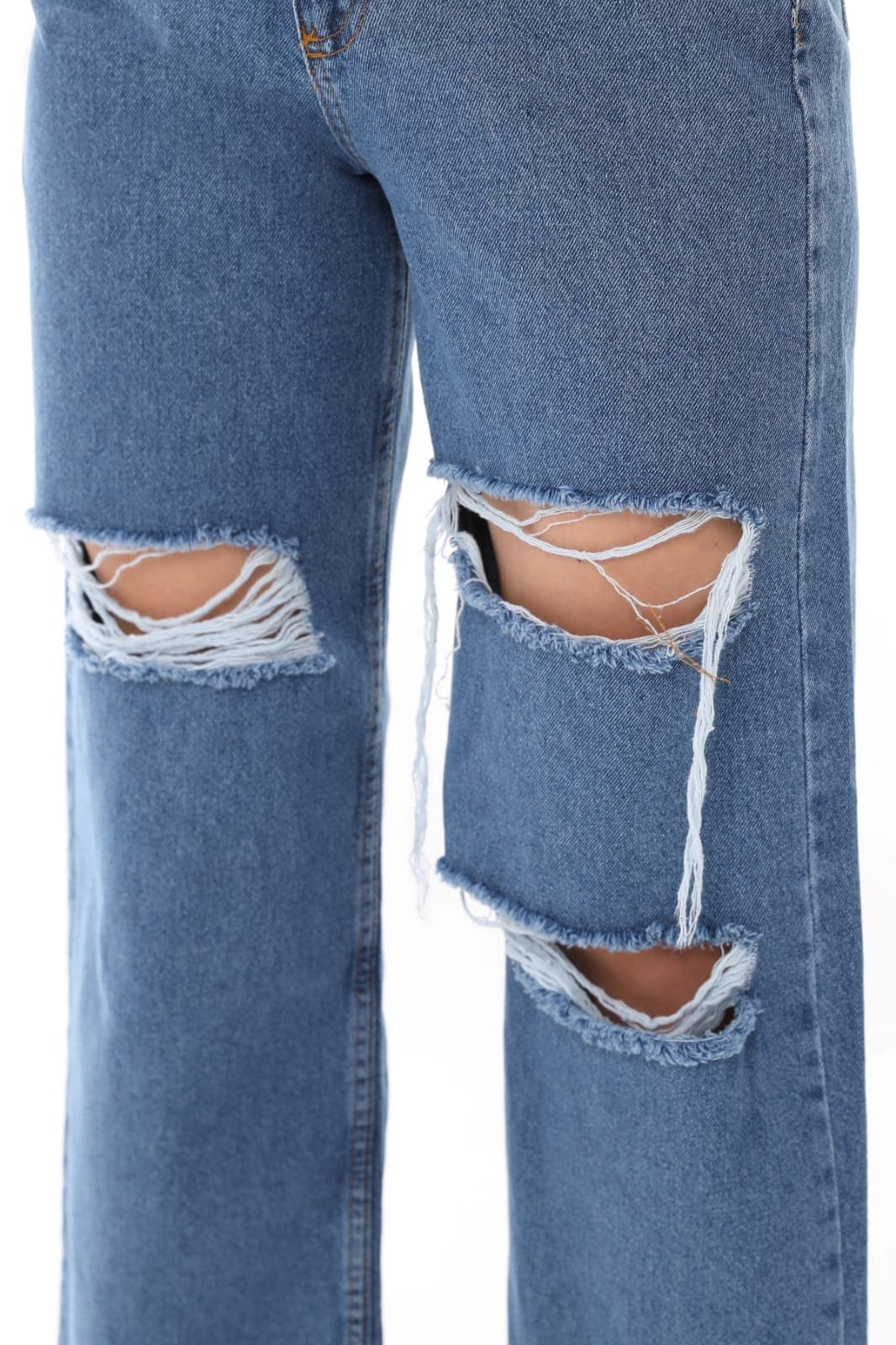 Vovikon KN Lazer Yırtık Mavi Kadın Boyfriend Bol Paça Jean Pantolon Vovikon KN Lazer Yırtık Mavi Kadın Boyfriend Bol Paça Jean Pantolon - Görsel 8