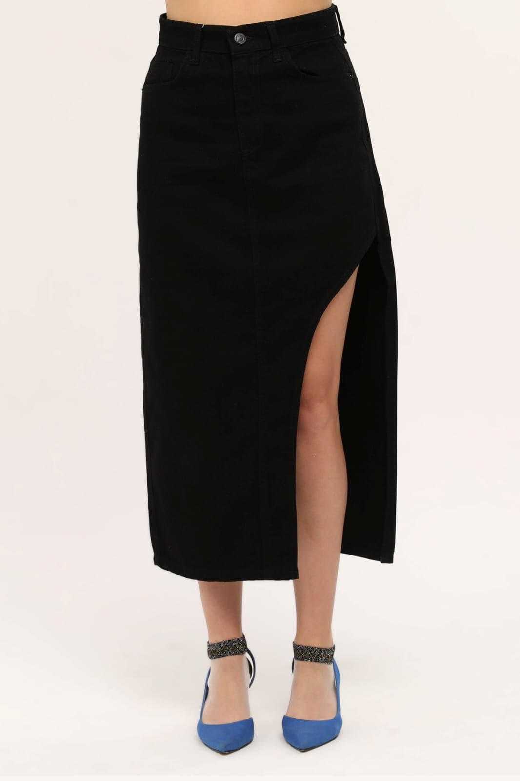 Vovikon KN Ön Parçalı Denim Siyah Asimetrik Kadın Kot Etek Vovikon KN Ön Parçalı Denim Siyah Asimetrik Kadın Kot Etek - Görsel 7