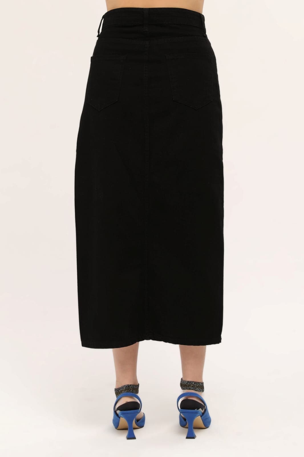 Vovikon KN Ön Parçalı Denim Siyah Asimetrik Kadın Kot Etek Vovikon KN Ön Parçalı Denim Siyah Asimetrik Kadın Kot Etek - Görsel 8