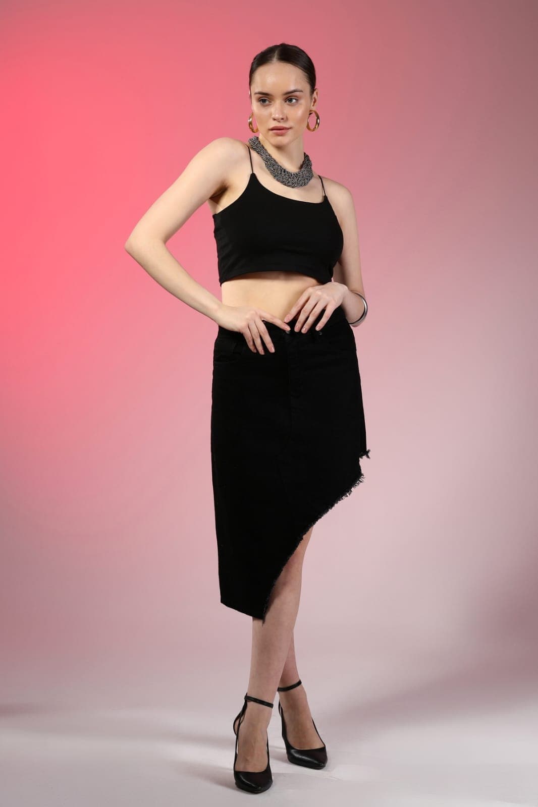 Vovikon KN Püsküllü Keten Siyah Asimetrik Kadın Etek Vovikon KN Püsküllü Keten Siyah Asimetrik Kadın Etek - Görsel 5