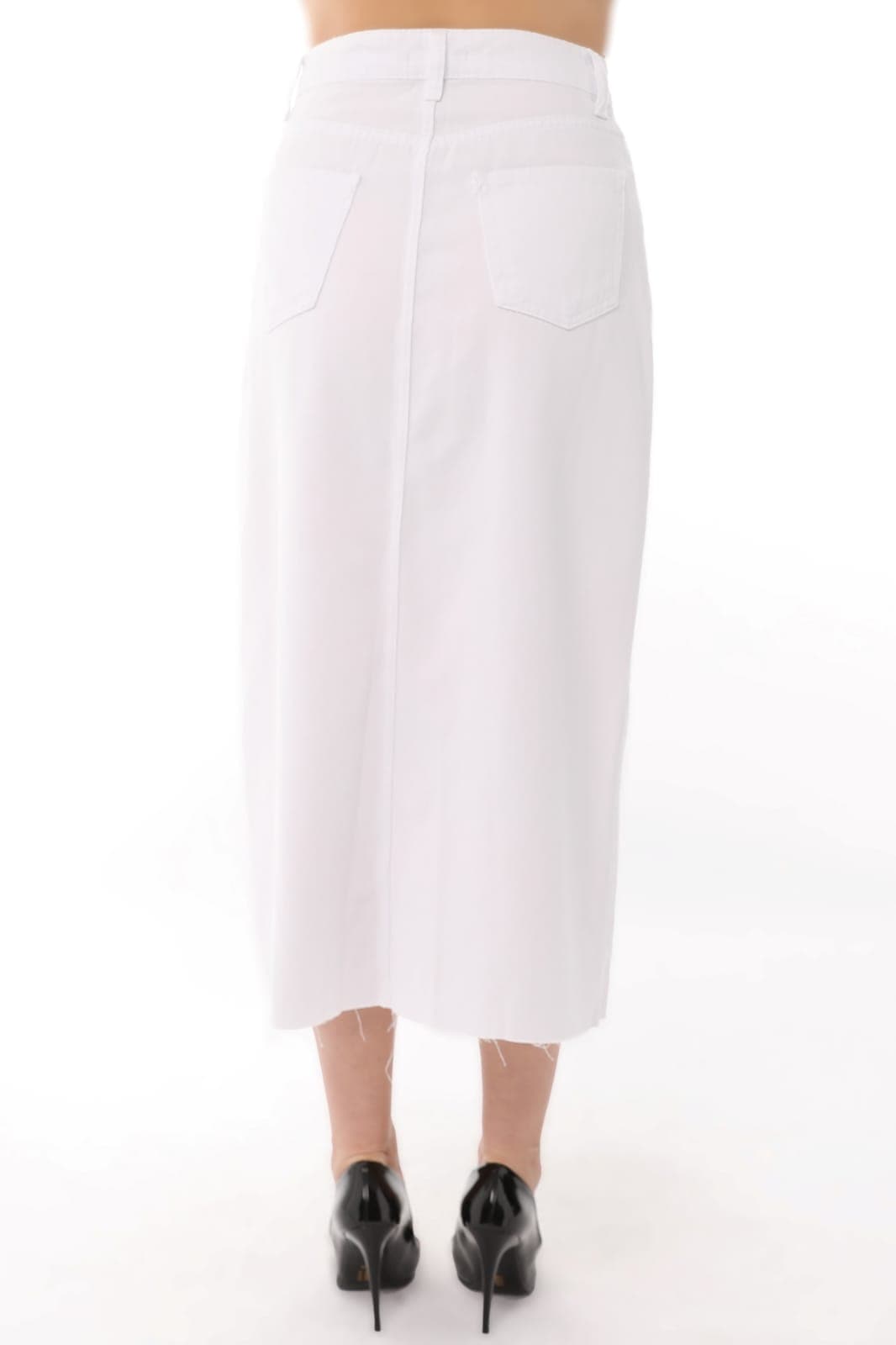 Vovikon KN Etek Ucu Kesik Ön Yırtmaç Beyaz Gabardin Kadın Keten Etek Vovikon KN Etek Ucu Kesik Ön Yırtmaç Beyaz Gabardin Kadın Keten Etek - Görsel 8