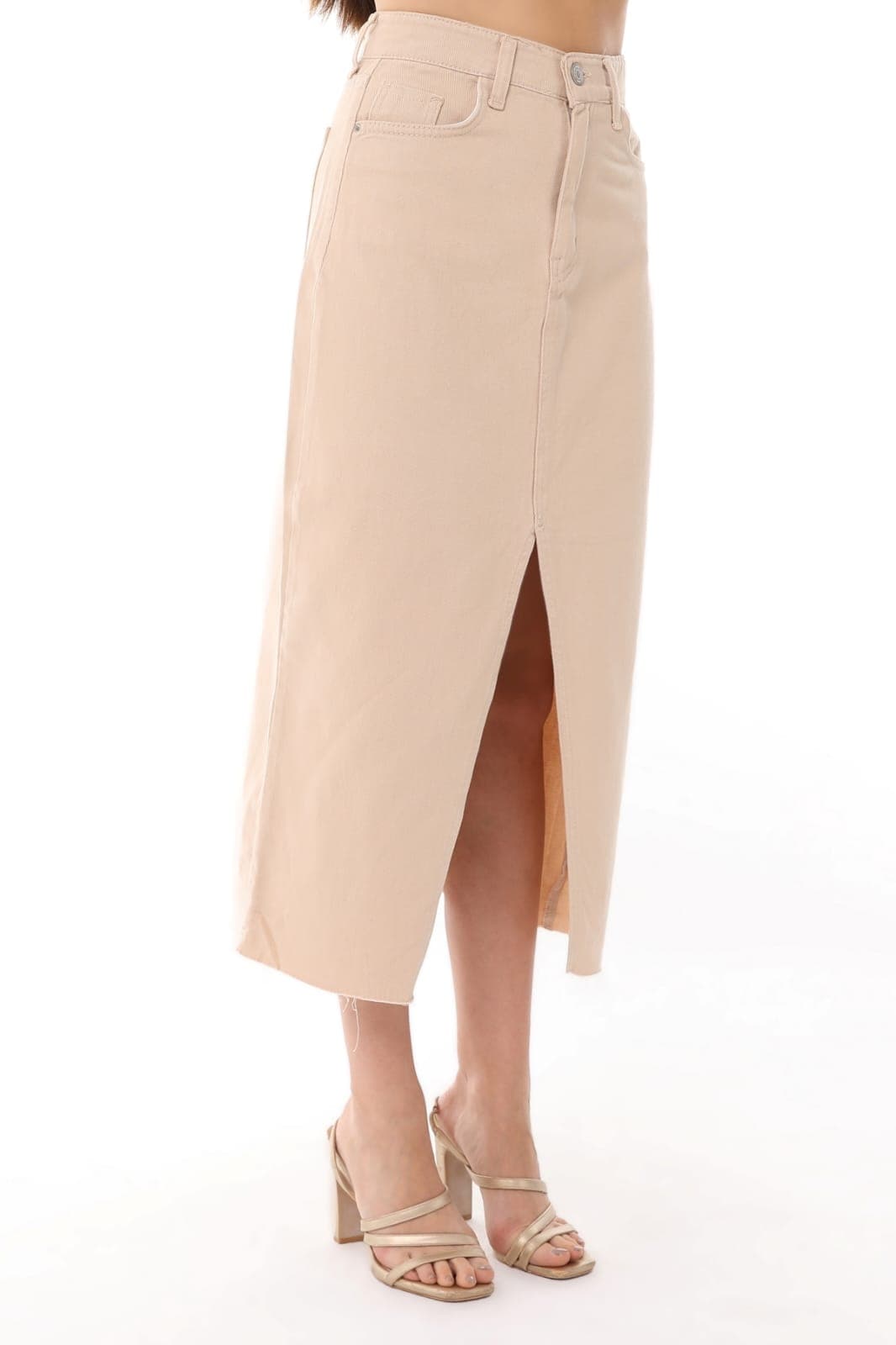 Vovikon KN Etek Ucu Kesik Ön Yırtmaç Bej Gabardin Kadın Keten Etek Vovikon KN Etek Ucu Kesik Ön Yırtmaç Bej Gabardin Kadın Keten Etek - Görsel 6