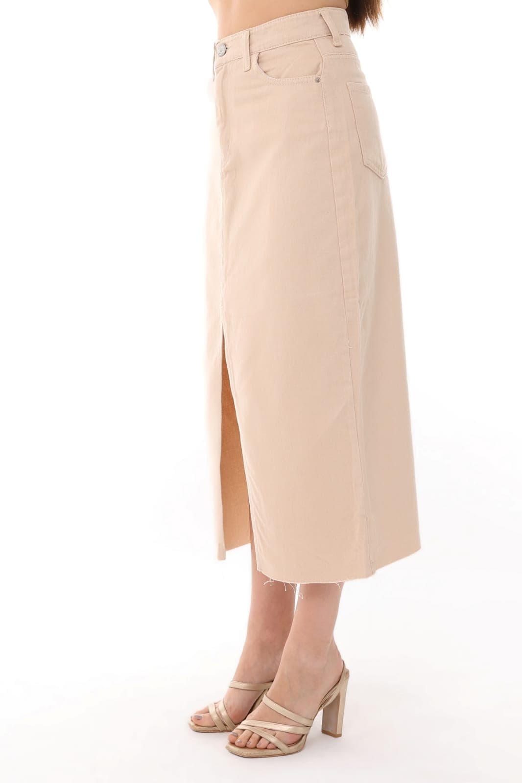 Vovikon KN Etek Ucu Kesik Ön Yırtmaç Bej Gabardin Kadın Keten Etek Vovikon KN Etek Ucu Kesik Ön Yırtmaç Bej Gabardin Kadın Keten Etek - Görsel 7