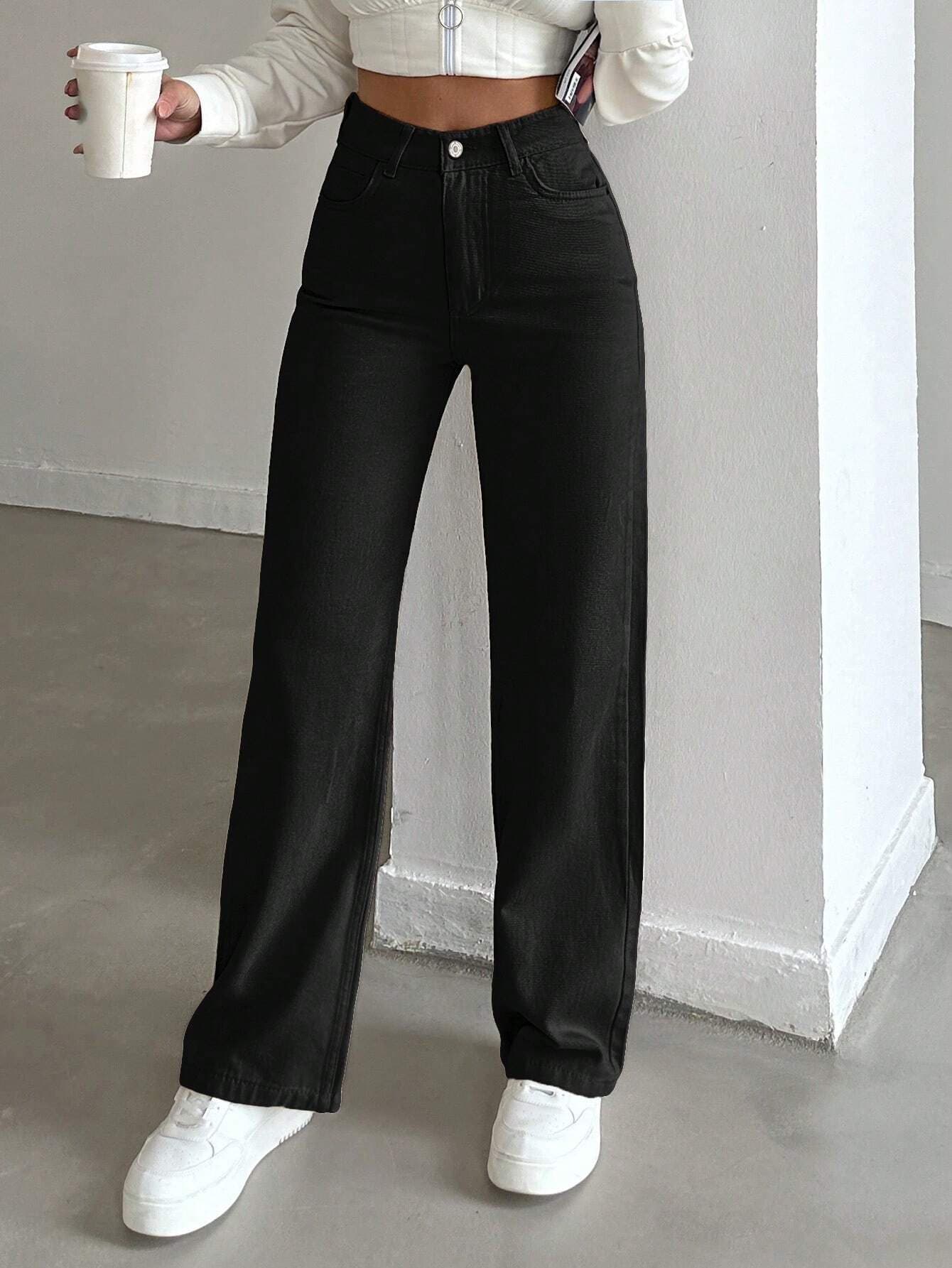Vovikon KN Keten Siyah Boyfriend Kadın Bol Paça Pantolon Vovikon KN Keten Siyah Boyfriend Kadın Bol Paça Pantolon - Görsel 2