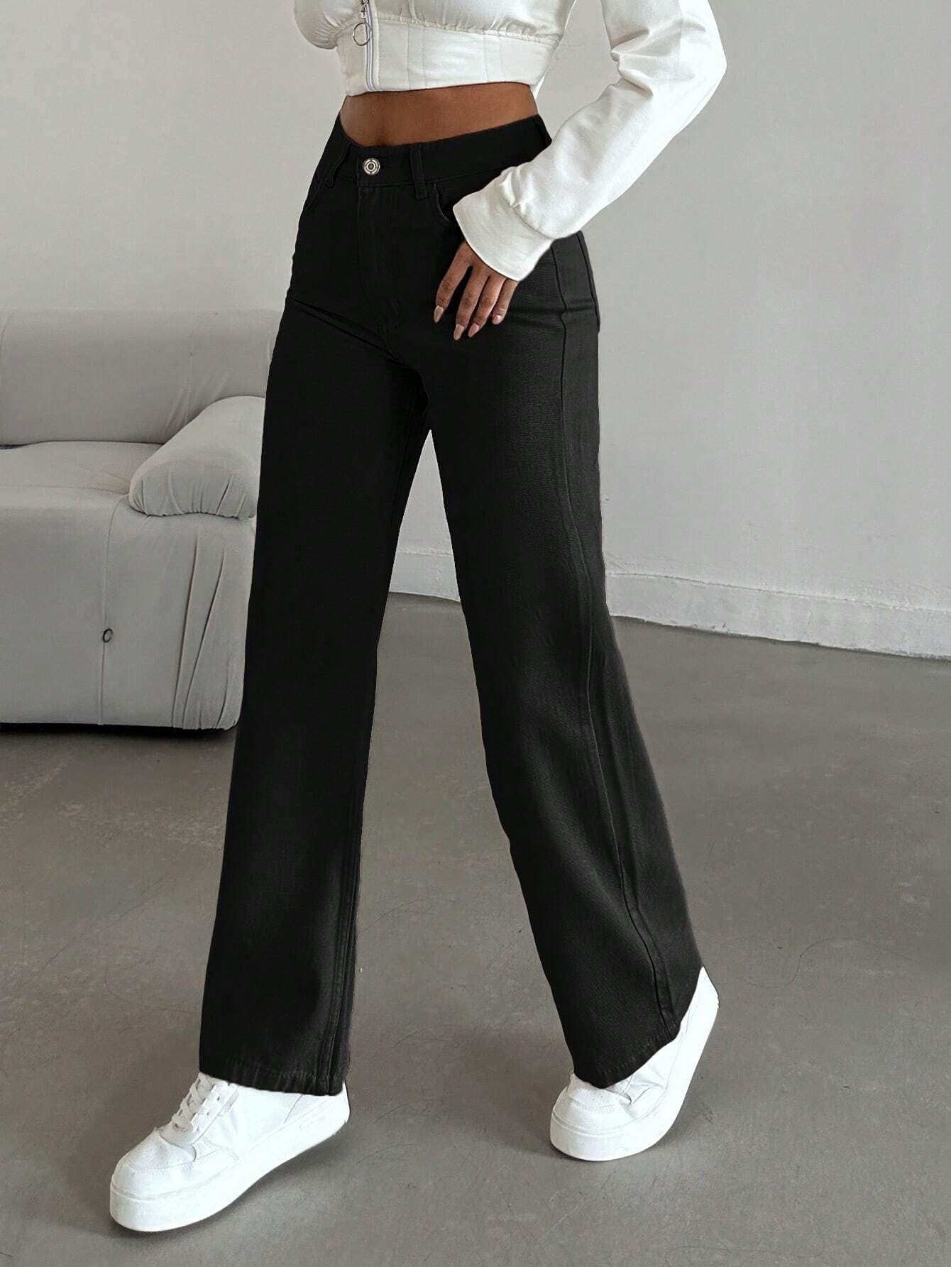 Vovikon KN Keten Siyah Boyfriend Kadın Bol Paça Pantolon Vovikon KN Keten Siyah Boyfriend Kadın Bol Paça Pantolon - Görsel 3