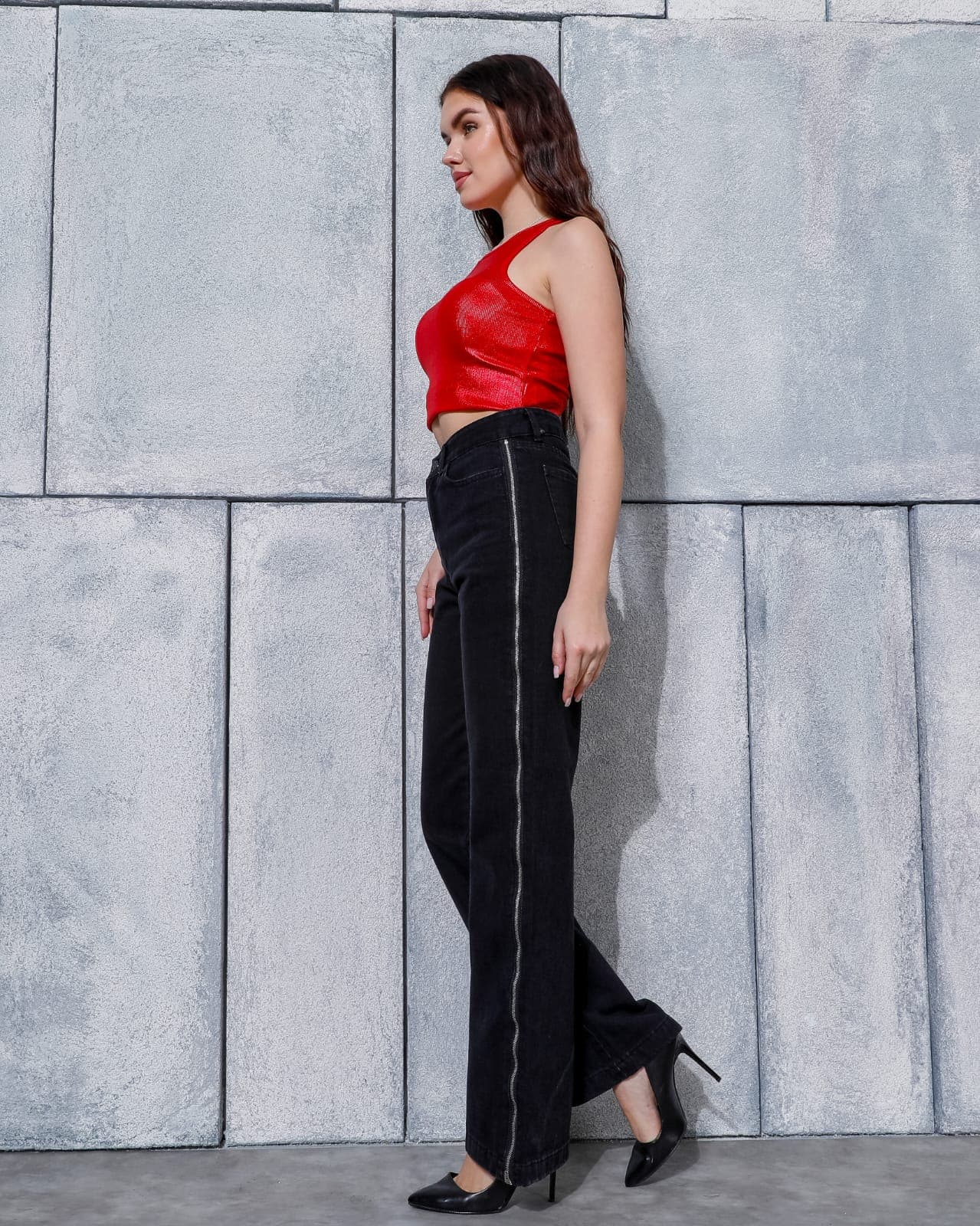 Vovikon KN Yan Fermuarlı Siyah Kadın Boyfriend Bol Paça Jean Vovikon KN Yan Fermuarlı Siyah Kadın Boyfriend Bol Paça Jean - Görsel 3