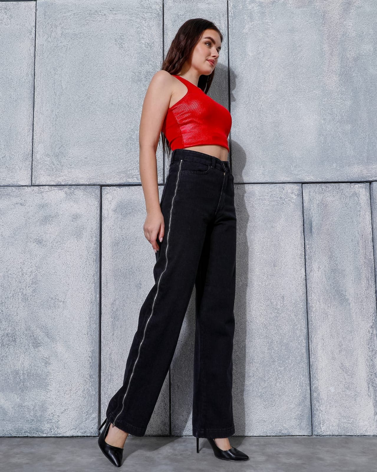 Vovikon KN Yan Fermuarlı Siyah Kadın Boyfriend Bol Paça Jean Vovikon KN Yan Fermuarlı Siyah Kadın Boyfriend Bol Paça Jean - Görsel 4